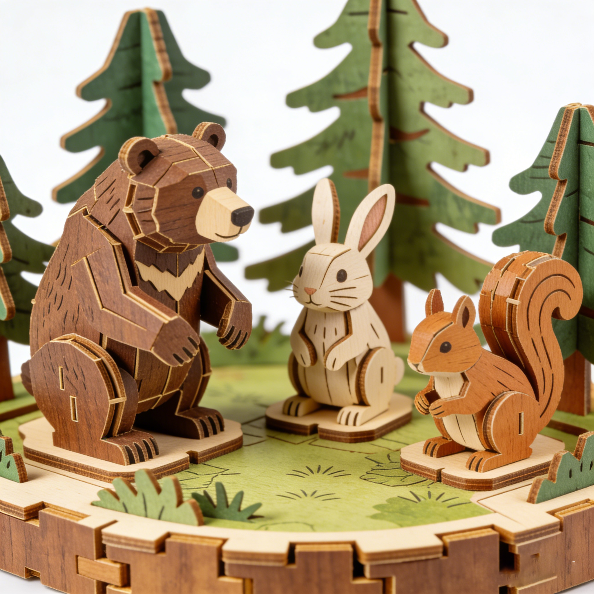 🐻 Woodland Animals – Bear, Bunny & Squirrel in the Forest 🌲