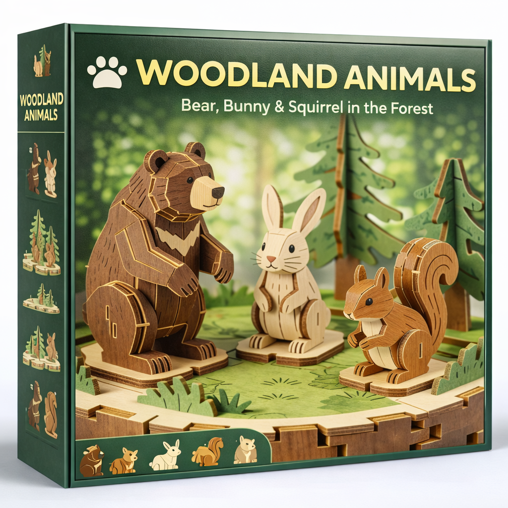 🐻 Woodland Animals – Bear, Bunny & Squirrel in the Forest 🌲